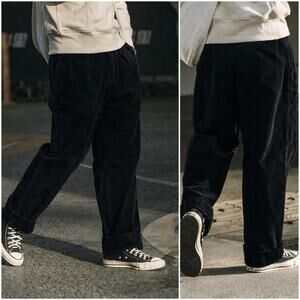 NON STOCK 12.5oz 8 Wale Corduroy Trouser Pants in Black 28w